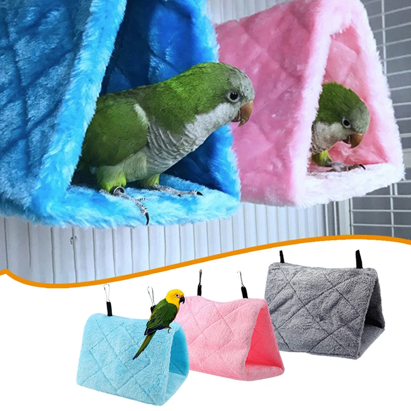 Pet Bird Cages Parrot Tent Warm Plush Hammock Hanging Cave Parakeet Hut Tent Bed Bird Nest House Sleeping Hatching Accessories