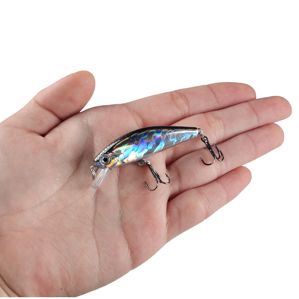 1PCS Laser Minnow Fishing Lure Sinking 6.5g 5.5cm Wobbler 3D Eyes Artificial Hard Bait Crankbait Sea Fishing Carp Bass Tackle