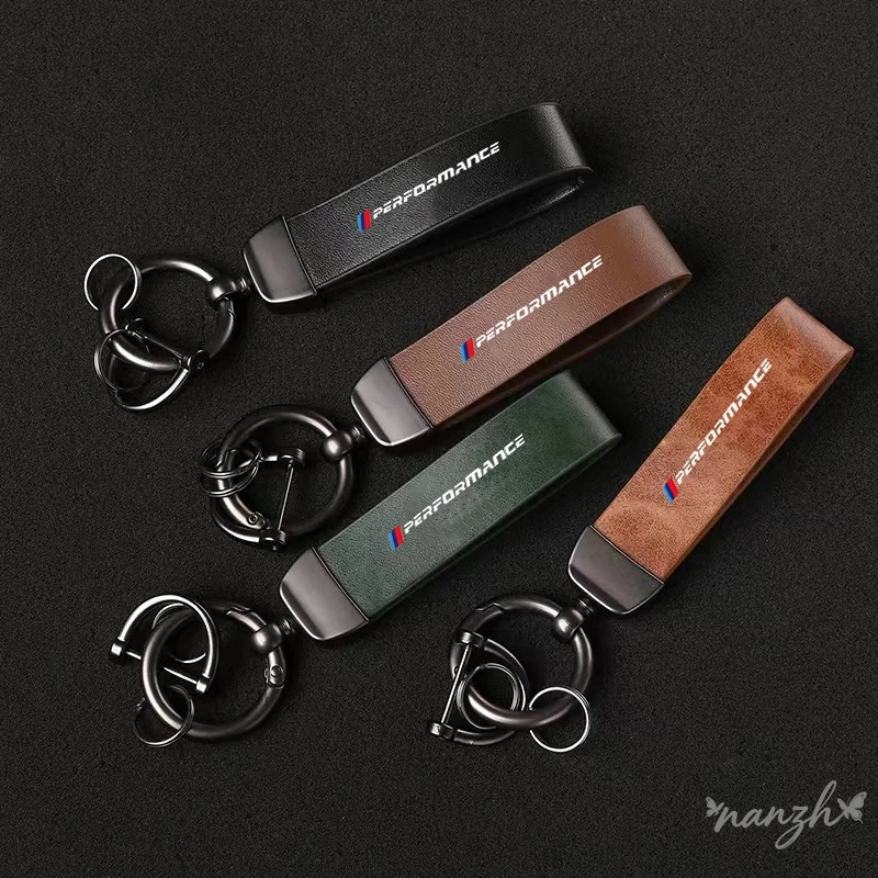 

For BMW performance BMW M Power Performance M3 M5 X1 X3 X5 X6 x7 Universal High-Grade leather Car Keychain Holder Keyring