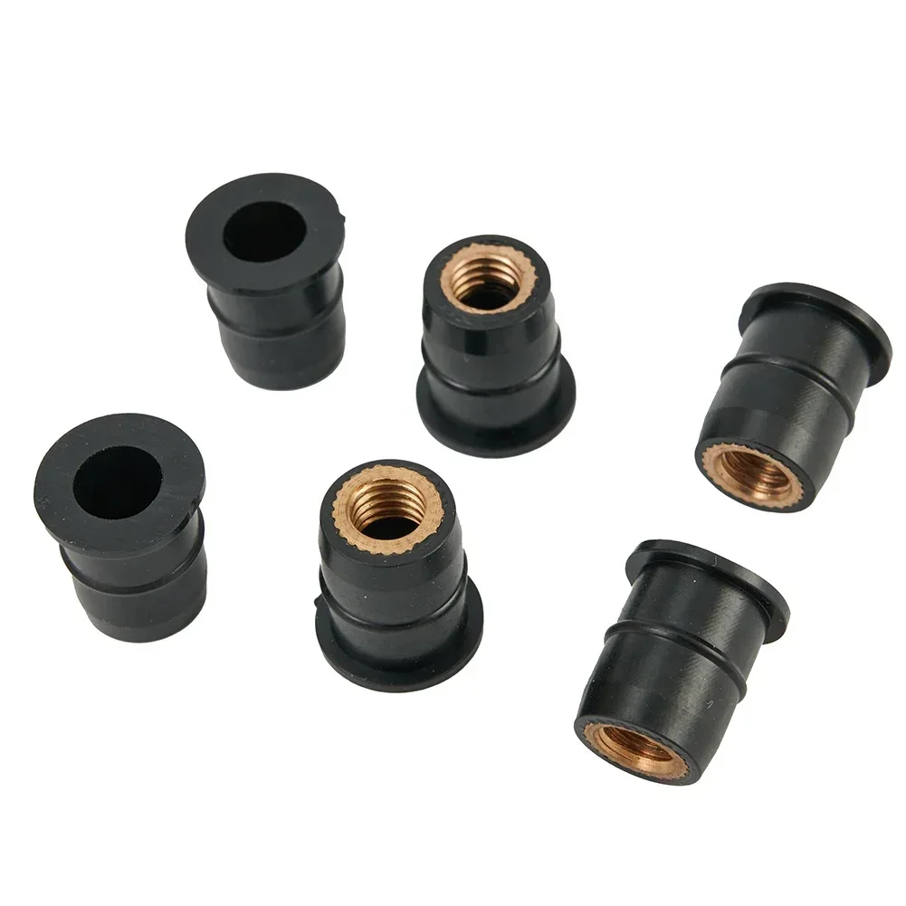 10PCS  Windshield Rubber Rivet Nut With Accessories Rubber Nuts M6 Neoprene Nuts Damper Panel Fixing 6mm