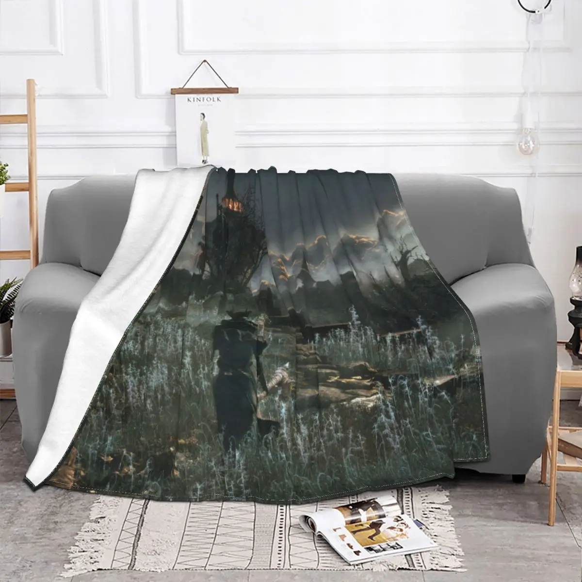 Bloodborne Horror Game Flannel Throw Blanket The Old Hunters Blankets for Sofa Couch Ultra-Soft Bedroom Quilt