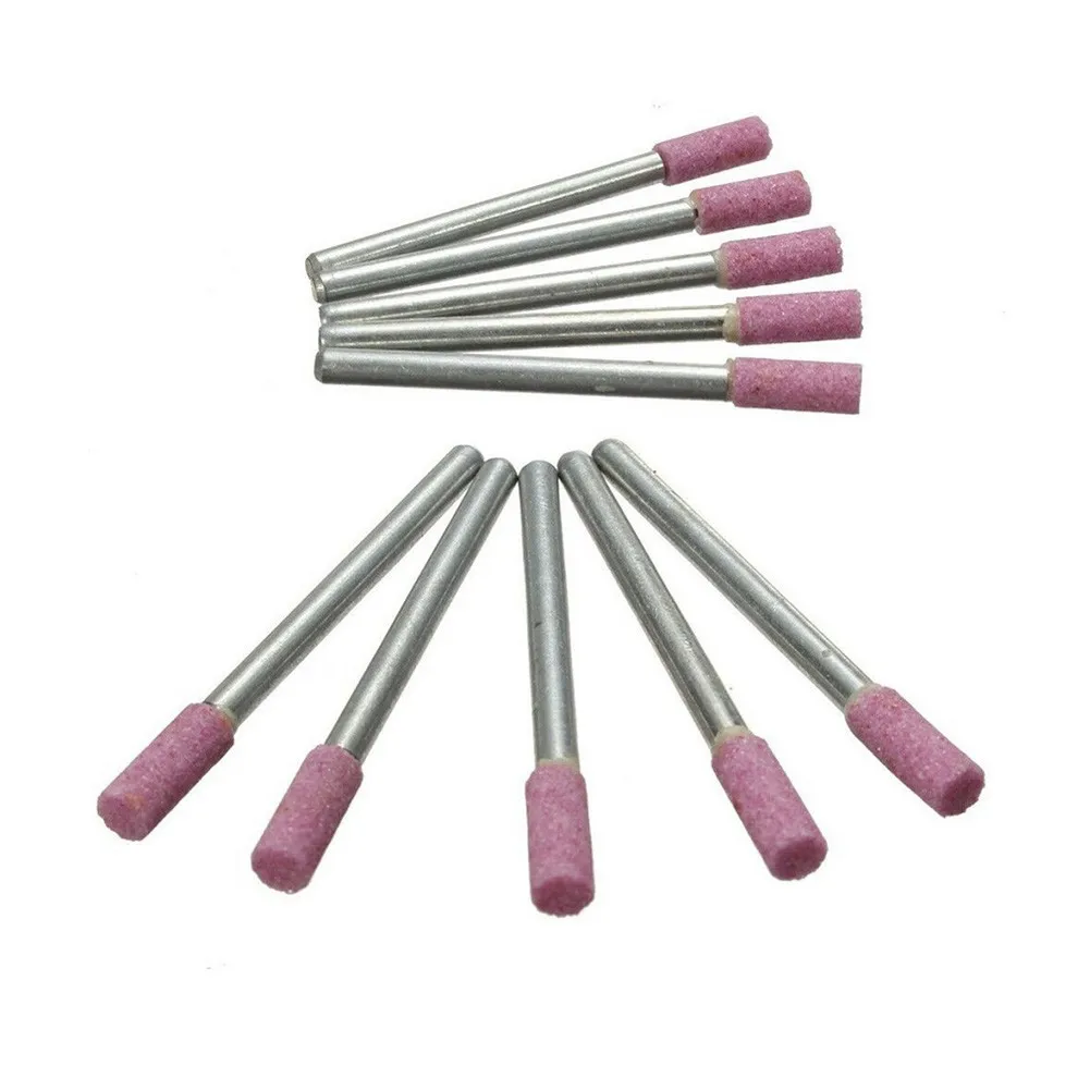 10pcs Mounted Grinding Stones For Rotary Tools, 4mm Shank Chain Saw Sharpening & Deburring Bits Accessories