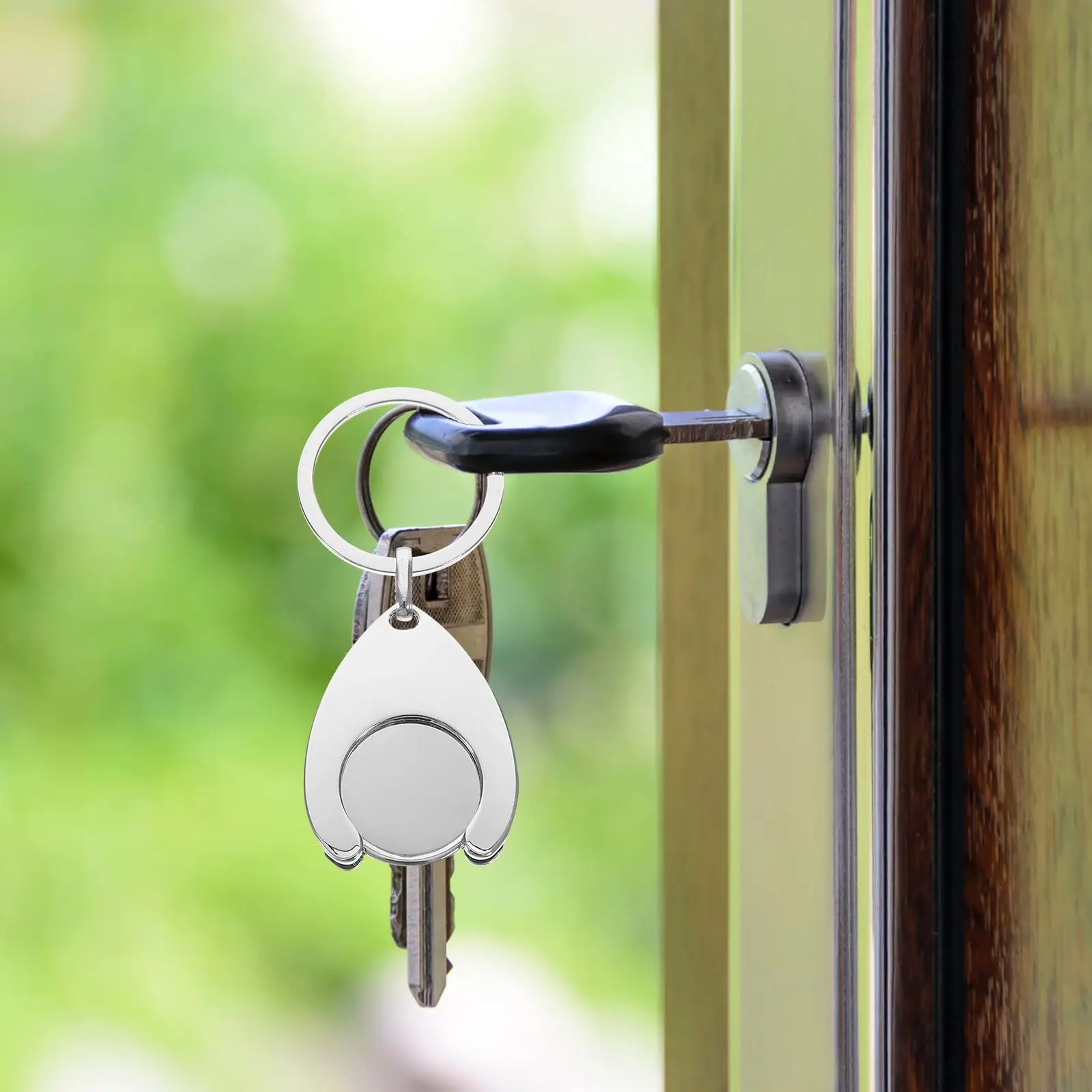 2 Pcs Portable Trolley Token Key Rings Metal Keychain Ornament Shopping Trolleys