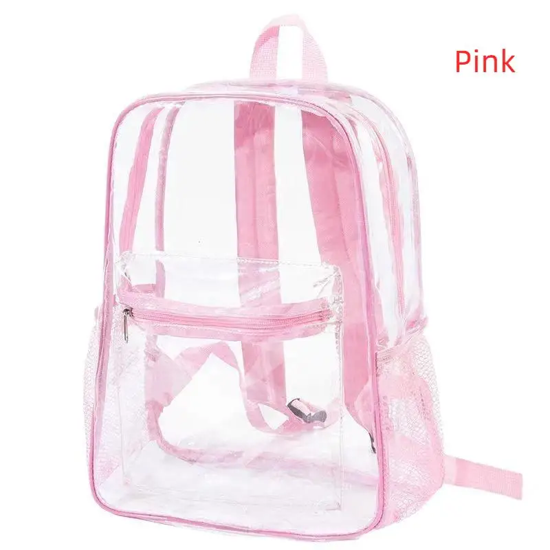 1Pcs Adjustable Straps Durable Dual Zippers Waterproof PVC Transparent Backpacks For Baseball Stadium Lightweight Clear Backpack