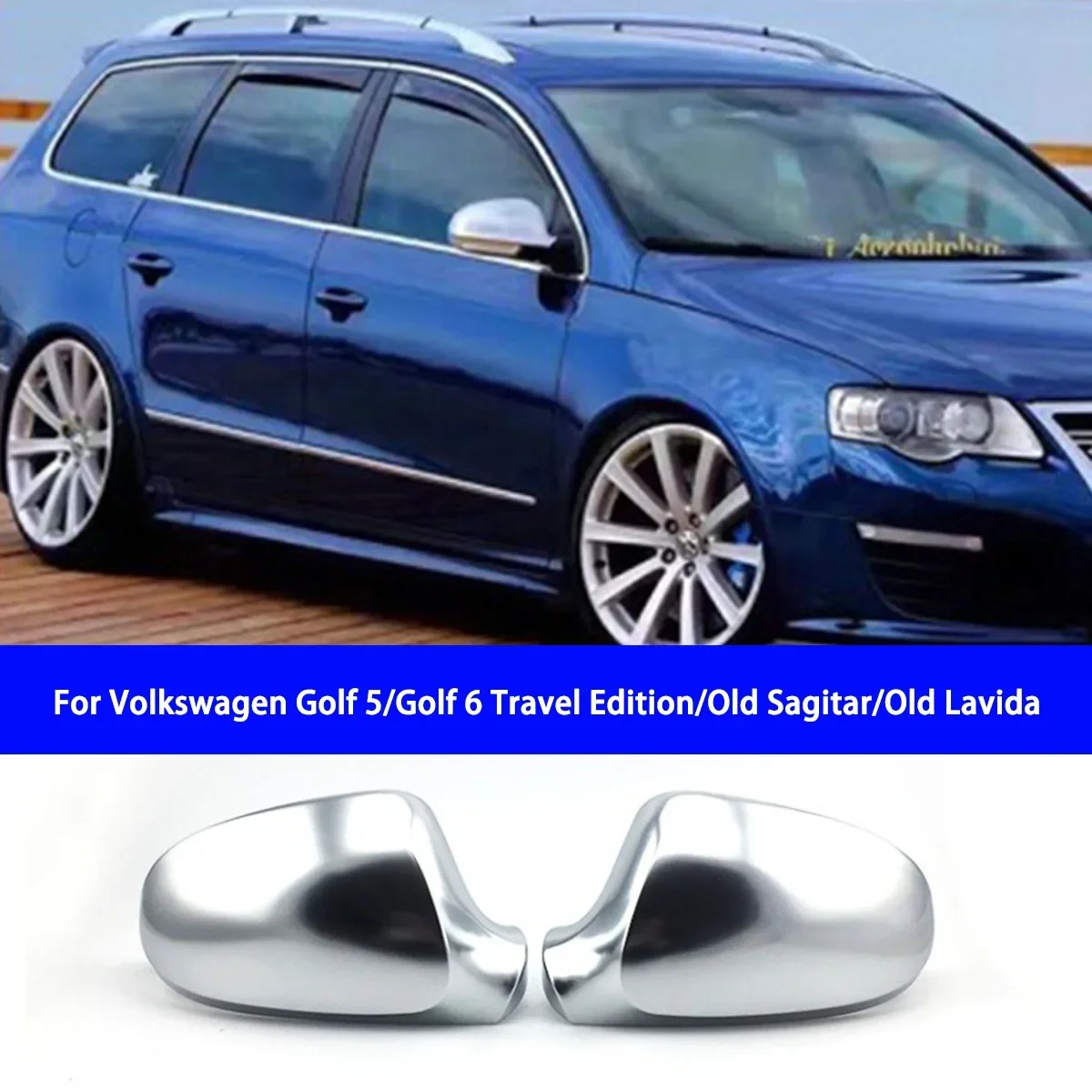 

Suitable for Volkswagen Golf 5 Old Sagitar Old Lavida 6 Travel Edition Silver Ear Matte Silver Plated Rear View Mirror Shell