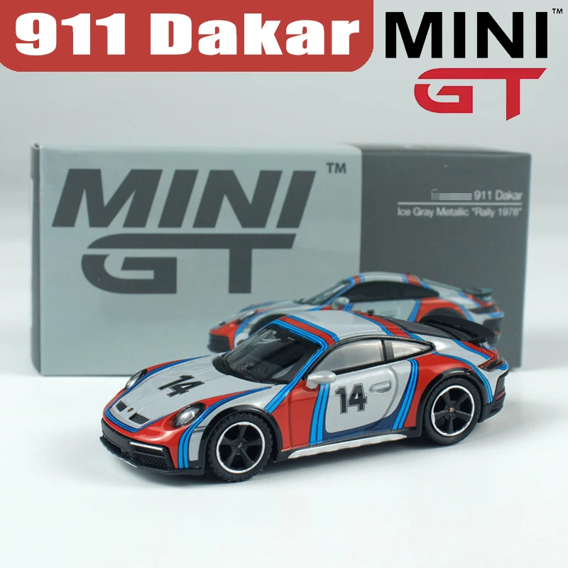 Minigt 1/64 911 dakar liga veículo motorizado brinquedo fundição modelo de metal coleção menino presentes de natal