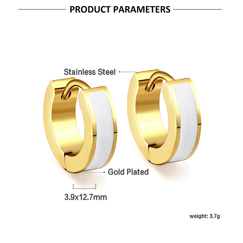 Fashionable And Simple Round Earrings For Women Colorful Stainless Steel Small Earring Everyday Versatile Retro Jewelry image 6