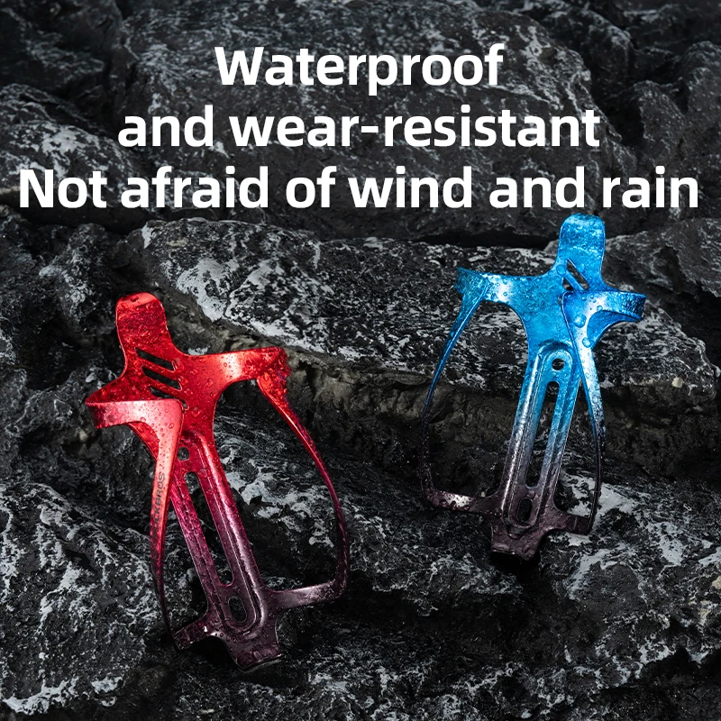 ROCKBROS Bicycle Water Bottle Bracket Electroplated Wear-Resistant Waterproof Cool Gradient Kettle Holder Bicycle Accessories ﻿