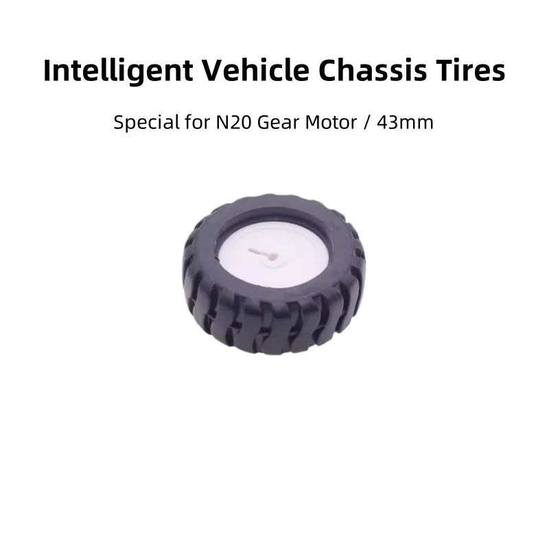 N20 Motor D - Hole Rubber Wheels, MiniQ Smart Tires, 34/43mm, For Line - Following Robots