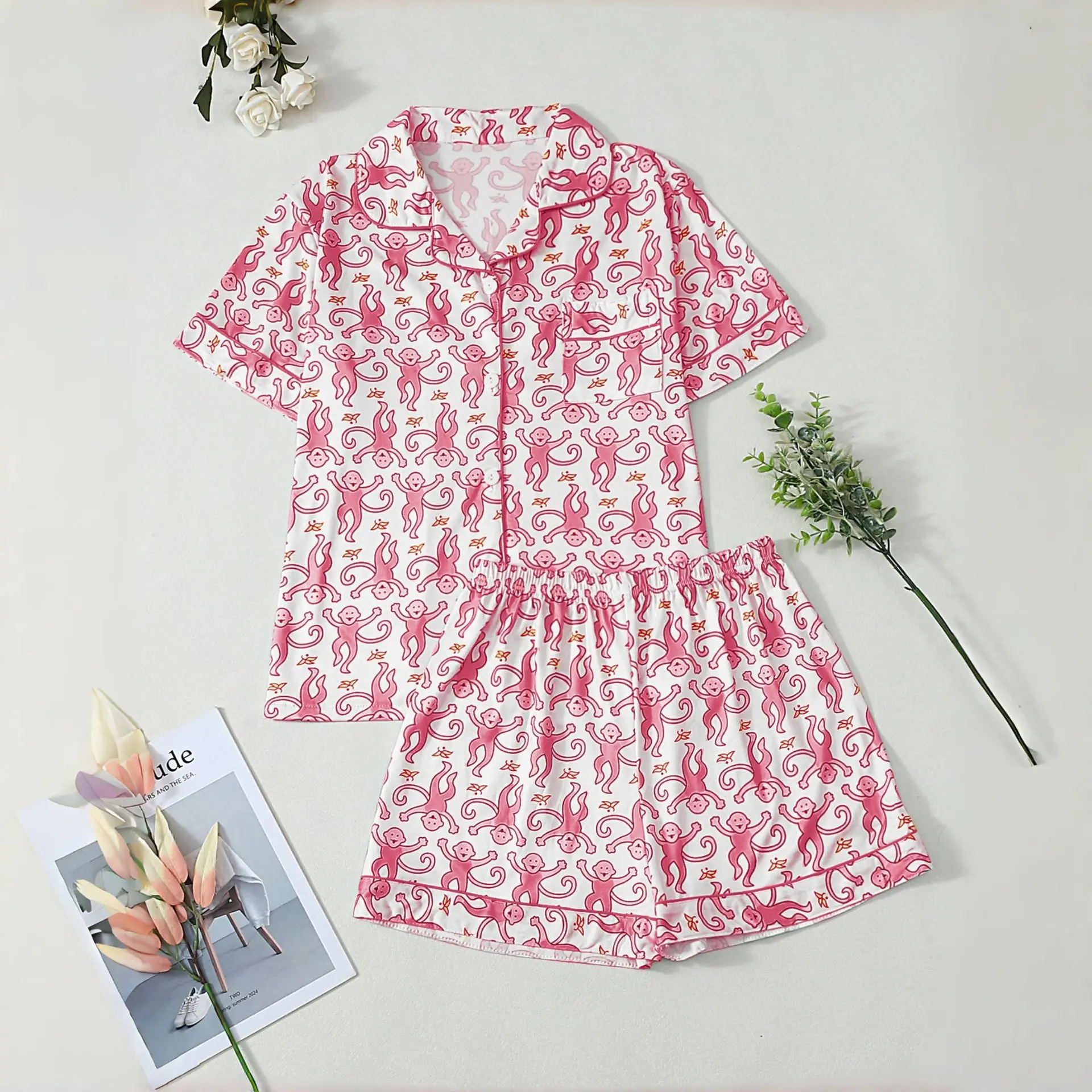 

Женский пижамный комплект из 2 предметов: брюки и топ, сексуальное женское нижнее белье, пижама для сна