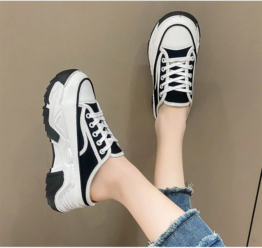 2023 Spring New Fashion Flat Sneakers Round Heel Casual Slippers Comfortable Versatile Sports Sandals Women Shoes Flip Flops