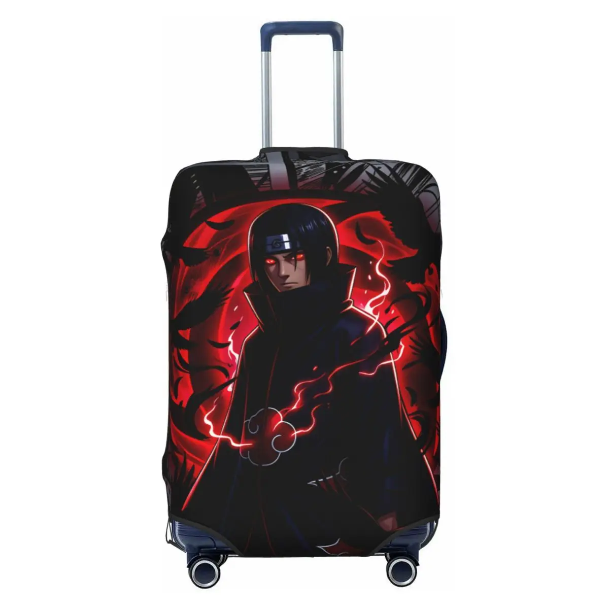 

Забавный чехол для чемодана с персонажами Наруто (Учиха, Саске), моющийся, с изображением боевых сцен из манги и фильмов, для путешествий