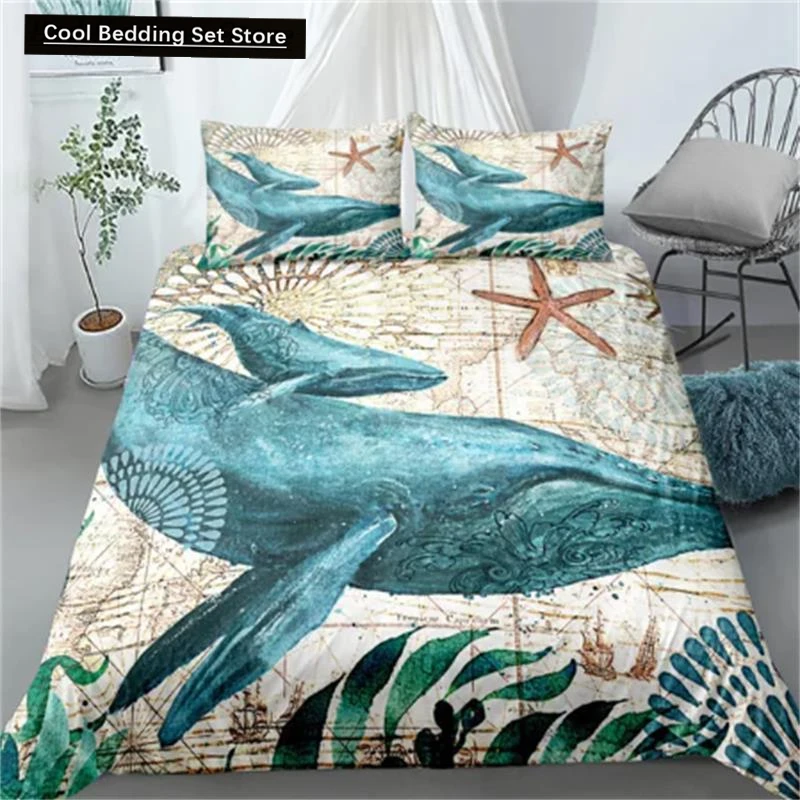 

Hot Dolphin Bedding Sets Anime Sea HD Dolphin Bedspread for Teens Girls Fashion Twin Single Queen King Full Size Duvet Cover