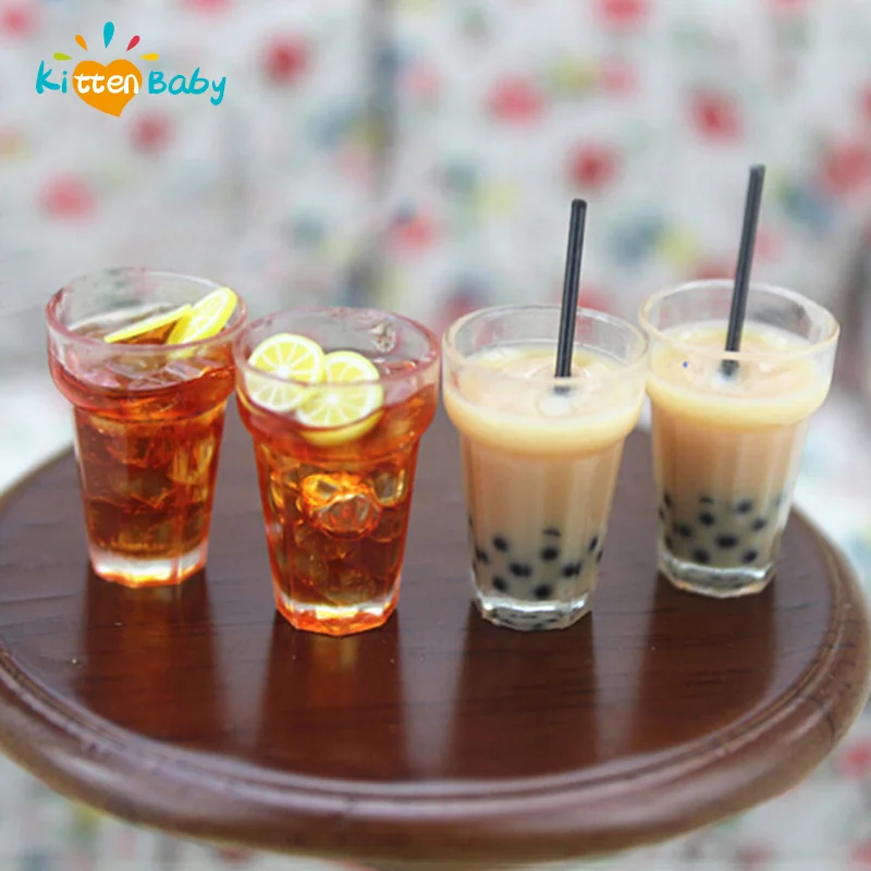 

1/12 Dollhouse Miniature Food Mini Resin Fruit Bottle Simulation Drinks Model Toys Fruit Drink Pretend Play Doll House Decor