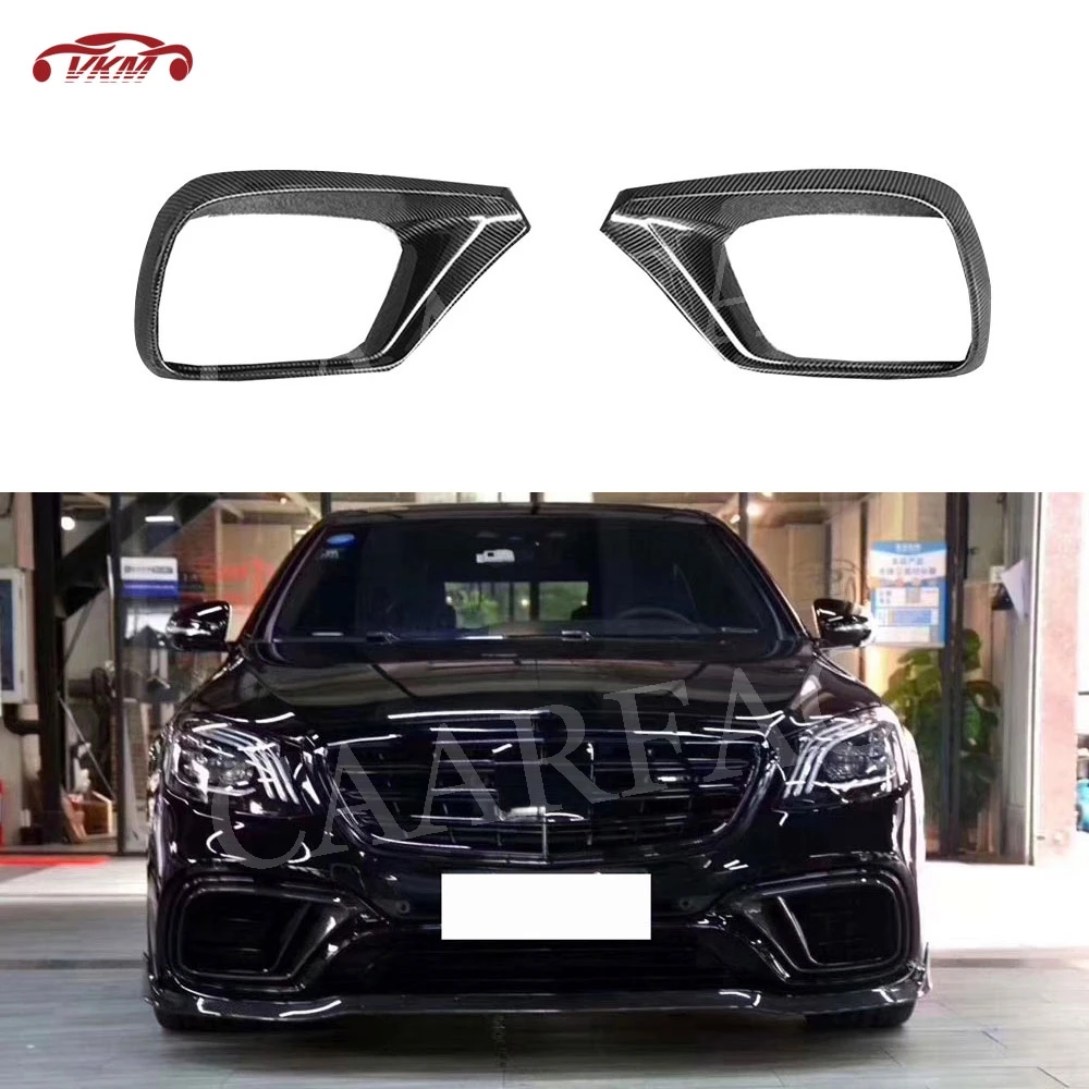 

Carbon Fiber Front Bumper Extension Air Vent Outlet Cover Trim Mesh Decoration for Benz S Class W222 S63 S65 AMG 2018 2019