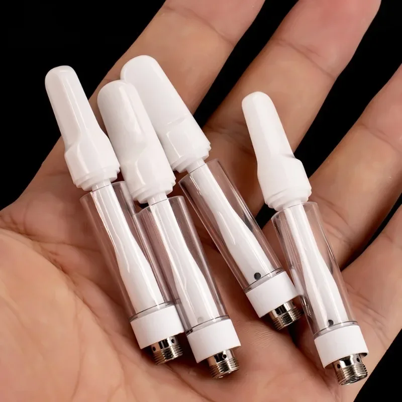 

100pcs 510 Thread Plastic Tank Vape Cartridge Carts 1ml Cotton/Ceramic Coil Wax Atomizers Vaporizer Pen for Thick Oil Cartridge