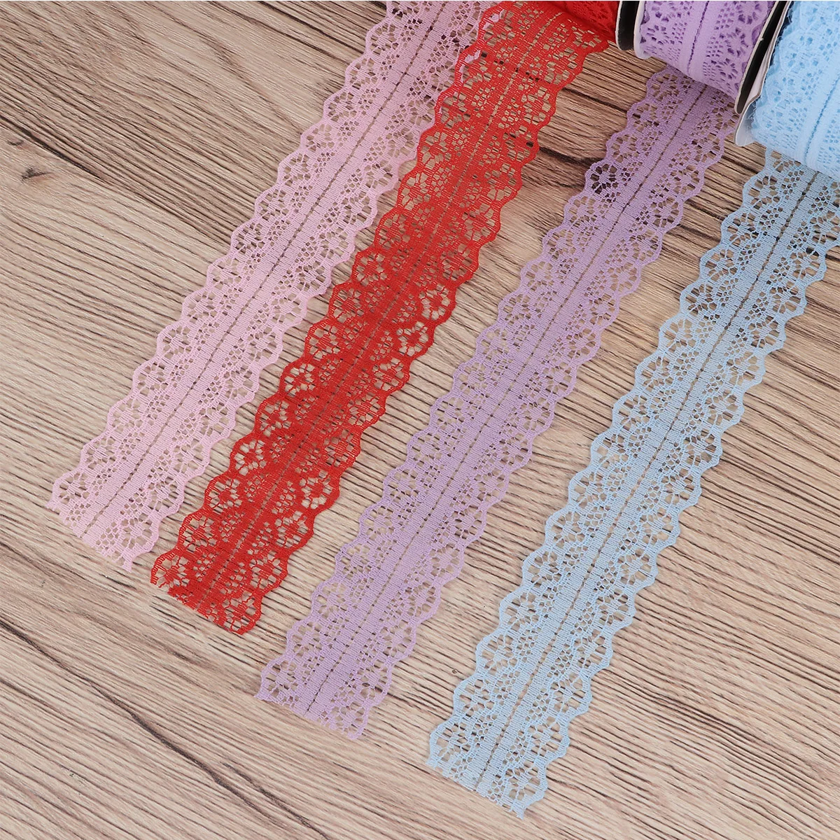 

4 Rolls Lace Ribbon Vintage Black Strips for Crafts Packing Eco Friendly Lightweight Decorations Scrapbooking Gift Boxes Ribbon