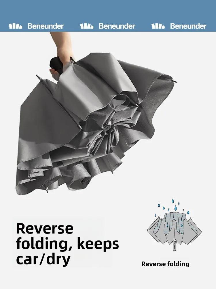 

Brolly Large Size Auatic Umbrella Resistant to Wind And Rain Dual Purpose Women's Model Tee Foldable Polyester Fabric