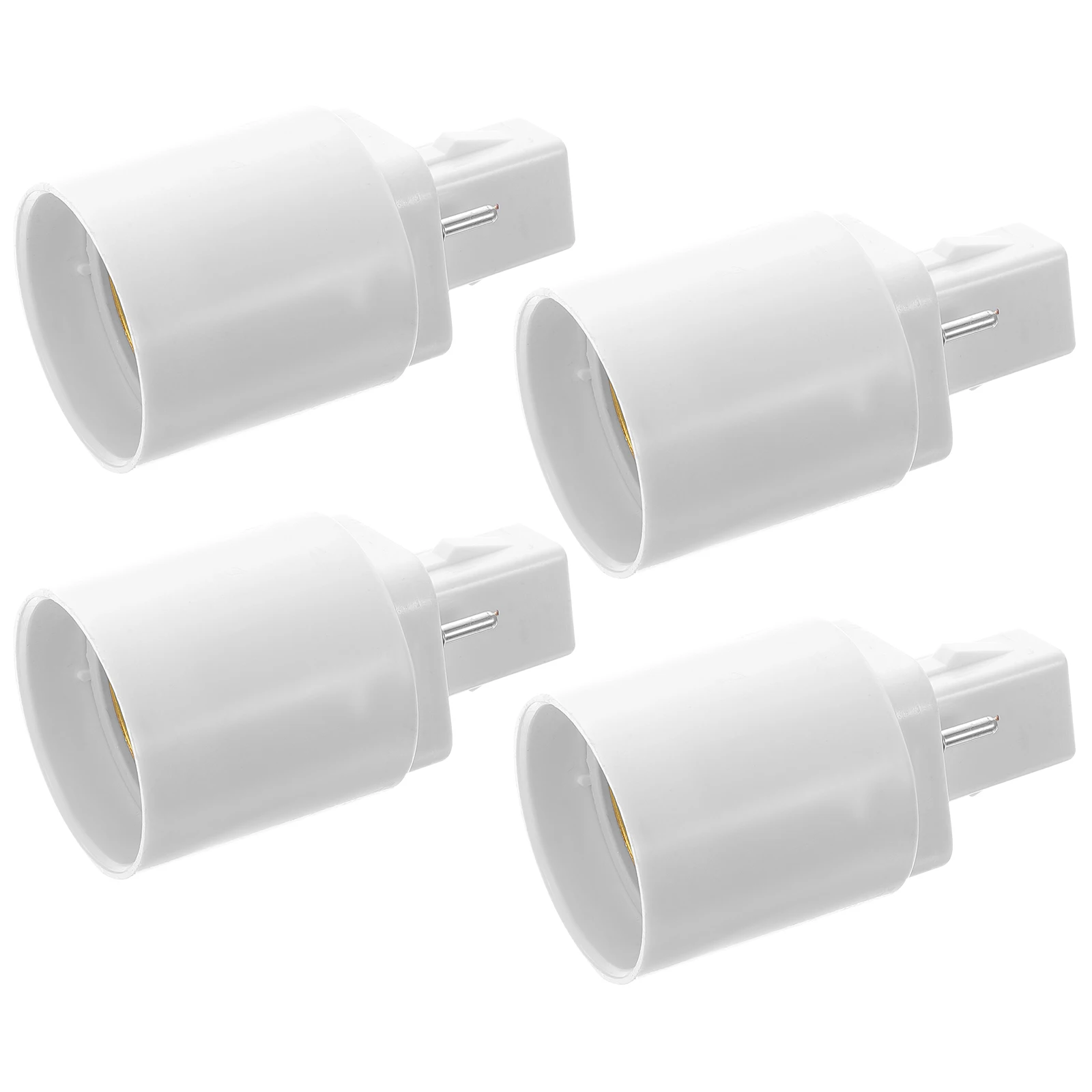 

4pcs G24D to E27 Lamp Socket Adapter Light Bulb Converter Sturdy Durable Easy Install Practical Replacement Gold Silver Pins