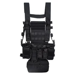 Tactical Vest Crossfit Chest Rig Bag Radio Harness Mag Pouch Holster Military Vest D3 With Functional Two Way Radio Waist Pouch