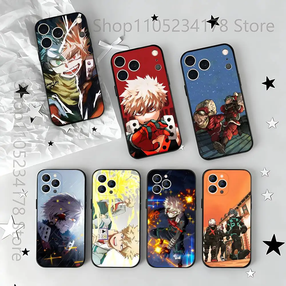 

Bakugo My Hero Academia Phone Case Silicone Soft For IPhone 16,17,15,11,13,12,14,Mini,Pro,Max,Plus,Air,E Black