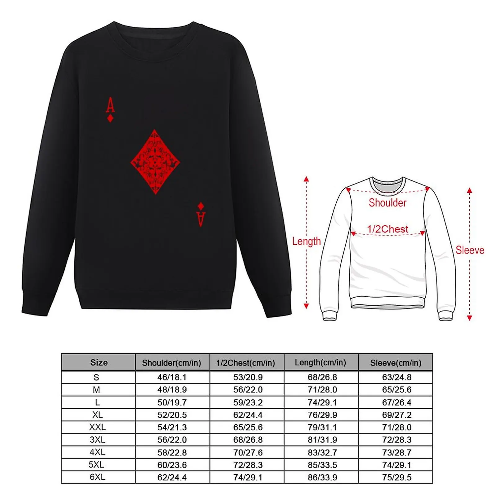 Ace of Diamonds Pullover Hoodie autumn new products mens clothing autumn sweatshirt