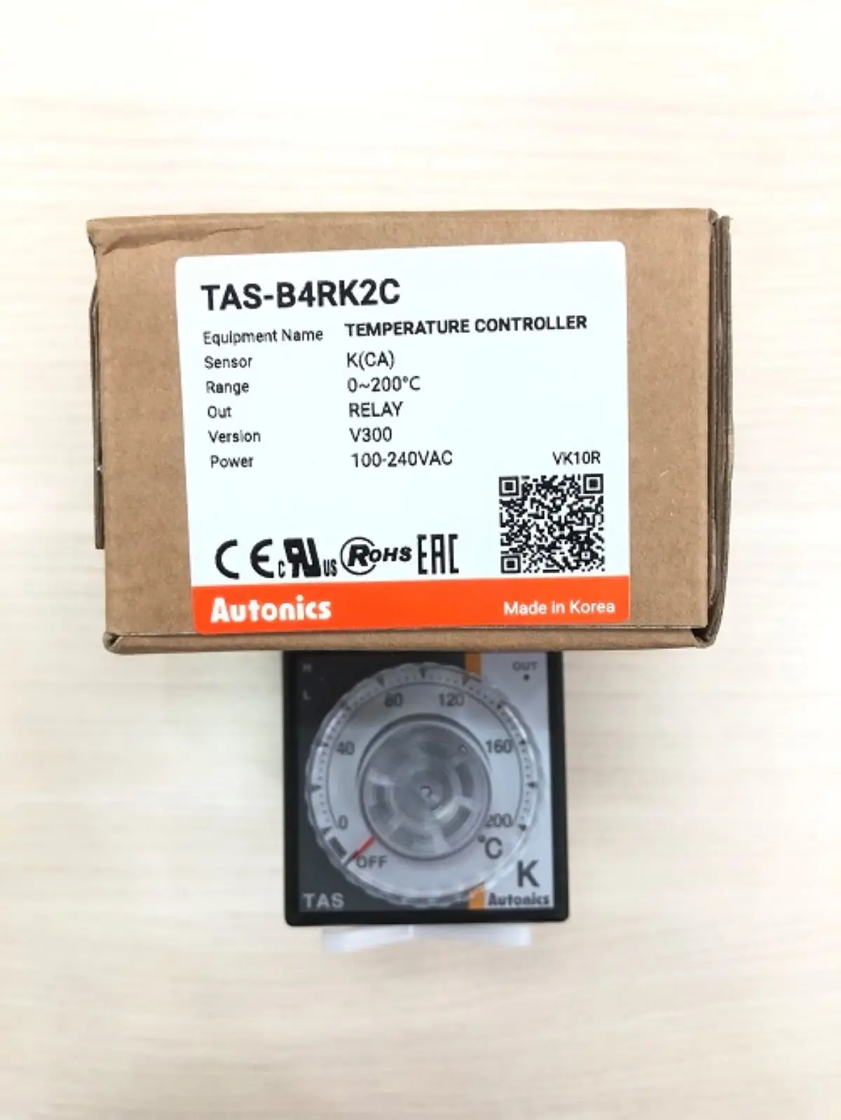 

TAS-B4RK2C Temp Control, 1/16 DIN, Analog, PID Control, Relay Output, K Thermocouple, 200 C, 100-240 VAC