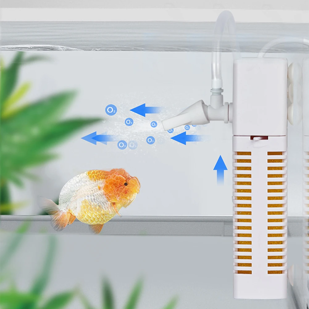 3 في 1 فلتر خزان الأسماك، فلتر داخلي مقاوم للماء، مضخة توزيع مدمجة لنافورة الخزان، بركة السمك #2