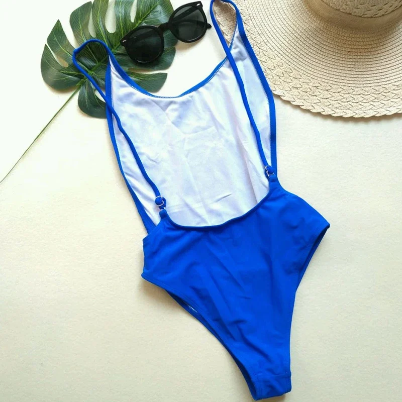 2025 Sexy Backless Female Swimwear One Piece Swimsuit Women Monokini High Cut Bathing Suit Swim Beach Wear Summer Bodysuit Lady