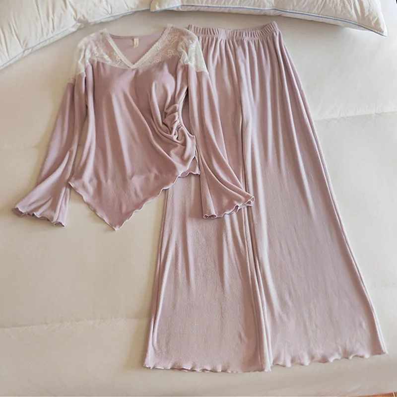 

Pijama Feminino Chest Pad Sleepwear Pajama Sets New Island Velvet Thicken Pajama Woman Winter Long Sleeve Loungewear Pyjama