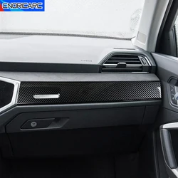 Car Console Dashboard Panel Decoration Cover Trim Strips For Audi Q3 2019-2022 LHD Carbon Texture Interior Modified Accessories