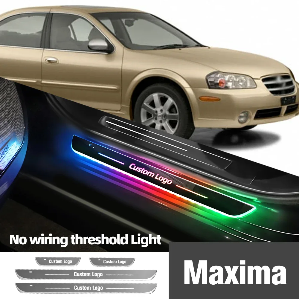 

For Nissan Maxima A32 A33 A34 A35 A36 1995-2022 Car Door Sill Light Customized Logo LED Welcome Threshold Pedal Lamp Accessories