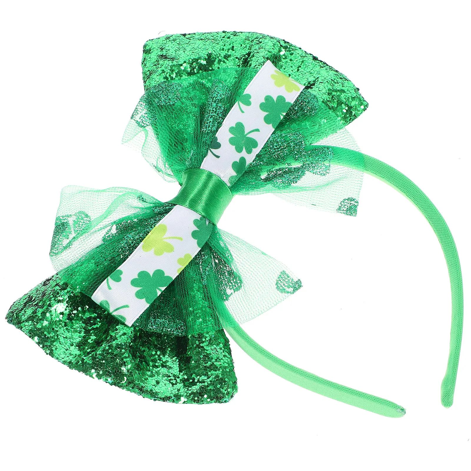 

Повязка на голову с бантом-клевером для празднования Дня Святого Патрика, ирландский праздничный аксессуар для волос, украшение для волос в виде клевера