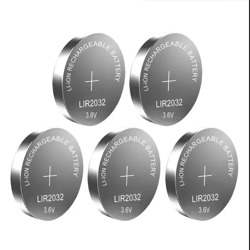 10PCS LIR2032 Conveniently Rechargeable Battery 2032 Lithium charging Can Replace 3.6v 40mAH CR2032 for watches Coin Battery