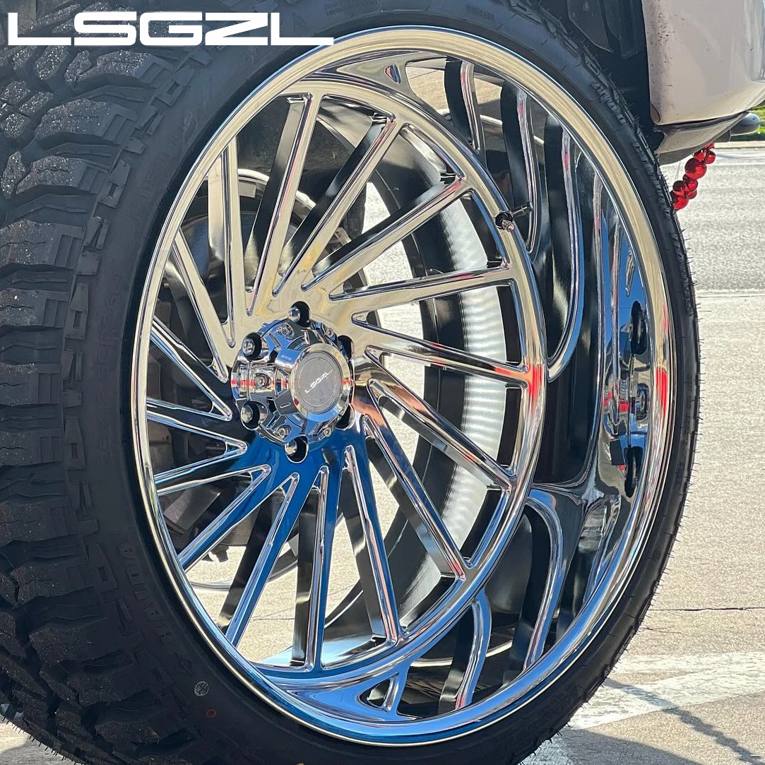 

LSGZL Polished Deep Dish 24x12 24x14 8x170 8x180 6x5.5 8x6.5 Forged Wheels Off Road Pickup Trucks Forged Rim For Silverado Chevy