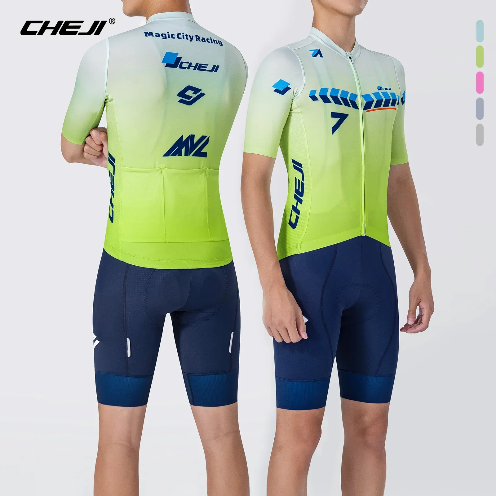 CHEJI New Summer Cycling Jerseys Men 2024 Men\'s Tops Clothing Sports Short Sleeved Quick Drying Breathable Equipment 5 Colours