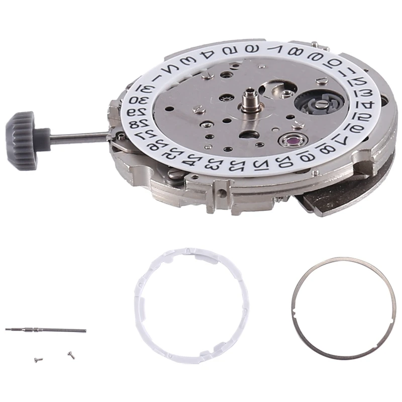 B-M 1 PCS 8215 Movement 21 Jewels Automatic Mechanical 3 O'clock High-Precision Movement Silver Metal