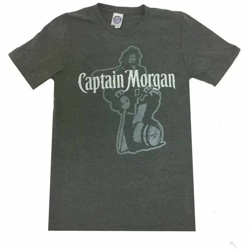 Brew Città Birra Cambio Sbiadito Capitano Morgan Rum Logo T-Shirt Manica Corta