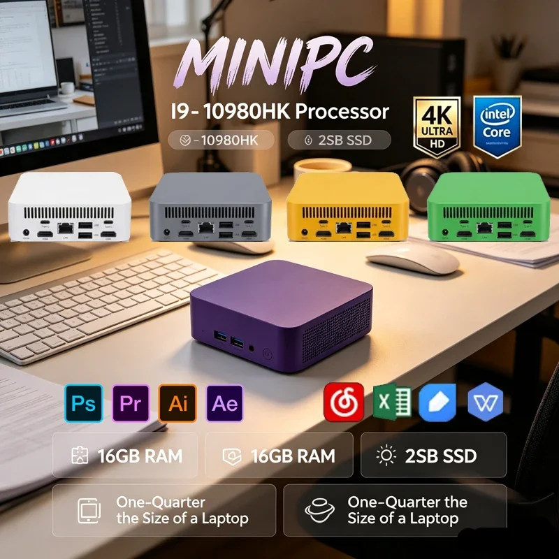 Pocket Mini PC Intel I9‑10980HK,16GB 2TB NVMe SSD Win11 Pro WiFi6 BT5.2 4K UHD Workstation for Gaming,Office & Live Streaming