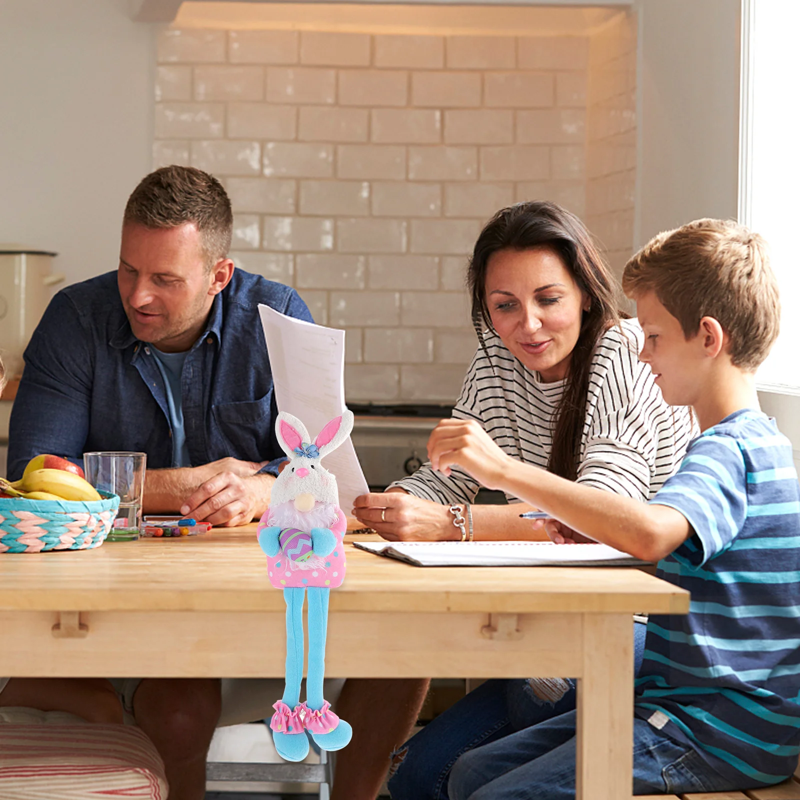 

1Pcs Long-Legged Rabbit Ornament Cute Bunny Desktop Decor for Photo Prop Party Atmosphere Warm Decoration Creative Cartoon