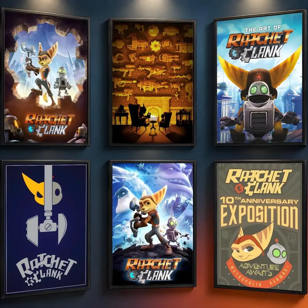 Game Ratchet & Clank Rift Apart Rivet Poster Wall Art PP Waterproof HD Self Adhesive Modern Home Decor Living Room Apartment