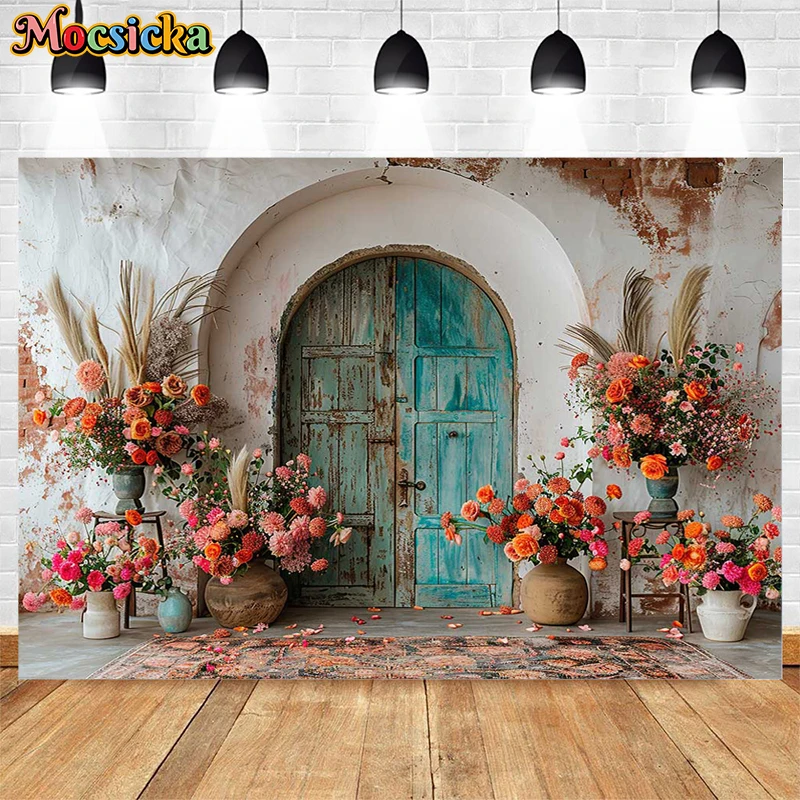 Mocsicka Photography Background Spring Arch Flower Gate Kids Adult Birthday Party Maternity Portrait Decor Backdrop Photo Studio