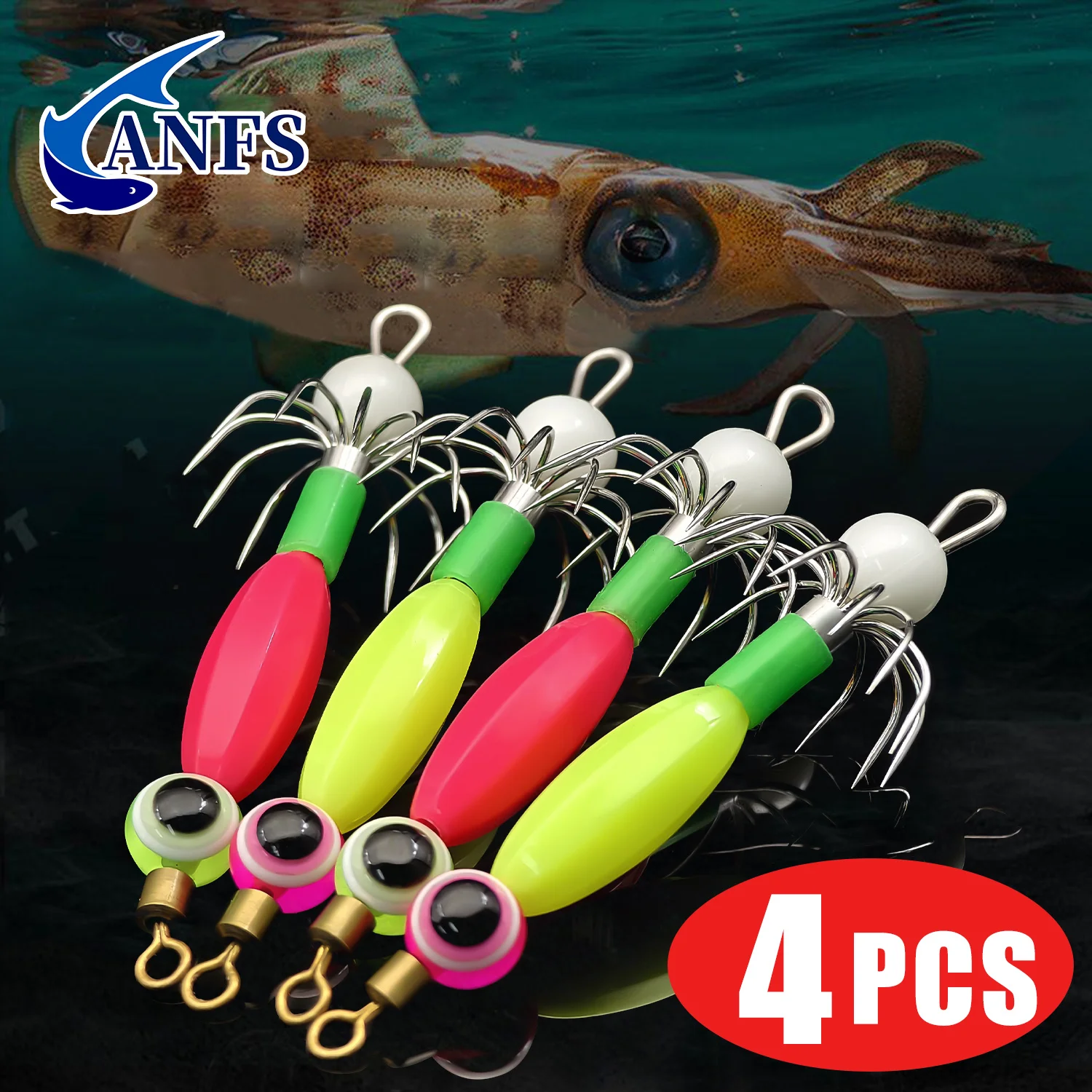 Anfs 4Pcs Squid Hoo…