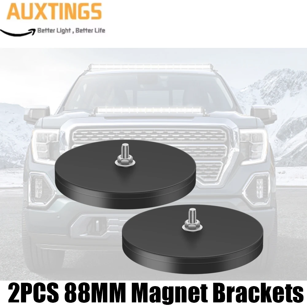 2 Pieces 88mm Strong Magnetic Holder, Magnetic Suction Base Holder for LED Light Bar, LED Light Bar, Work Headlight, Car Offroad