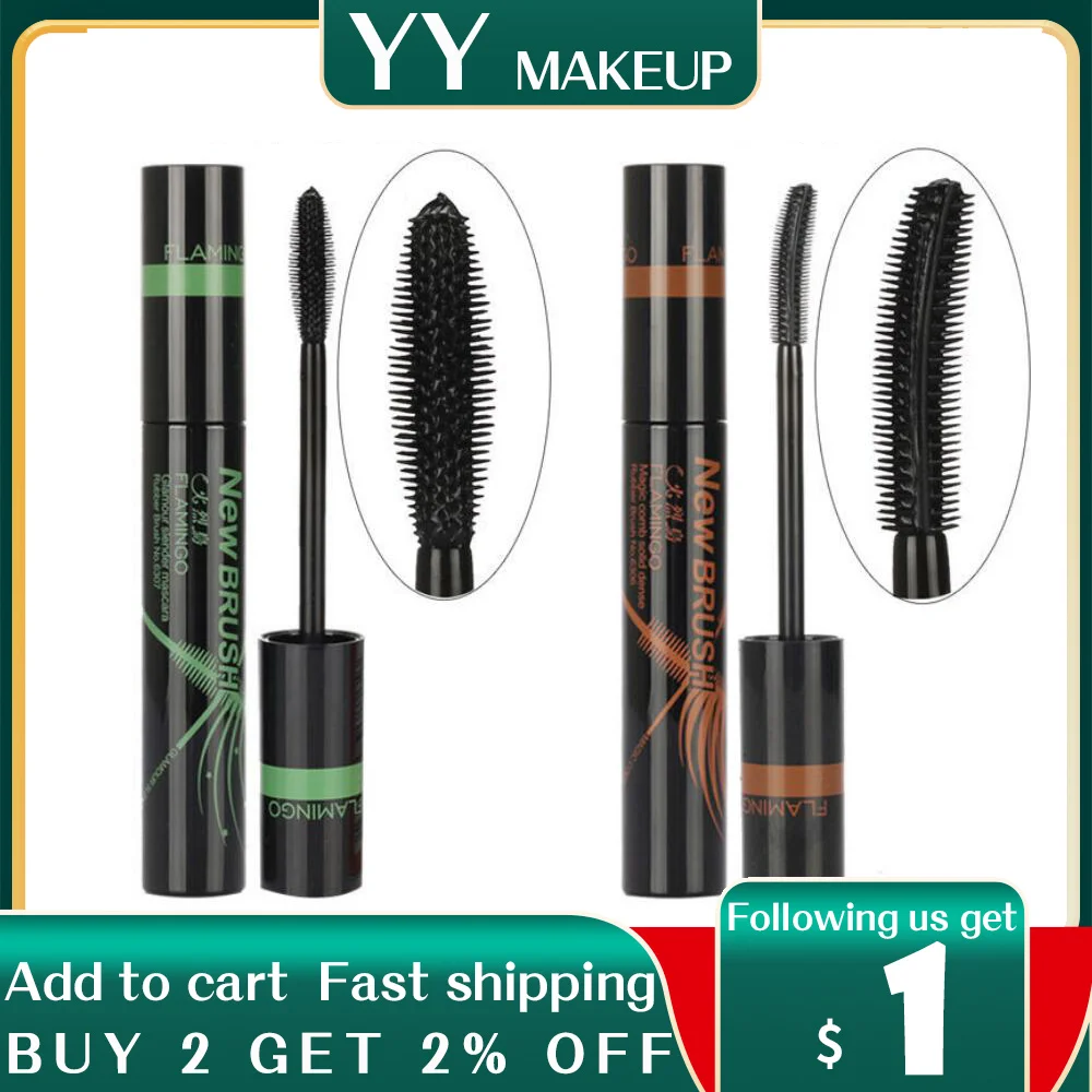 Eye Makeup Mascara Brand Flamingo Magic And Stereo Comb Dense Lengthening Waterproof Easy to Wear Mascara