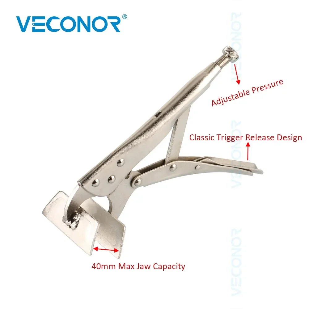 10 inches Flat Nose Locking Pliers Adjustable Clamp Grip Tool High-carbon Steel for Fixed Clamping Welding