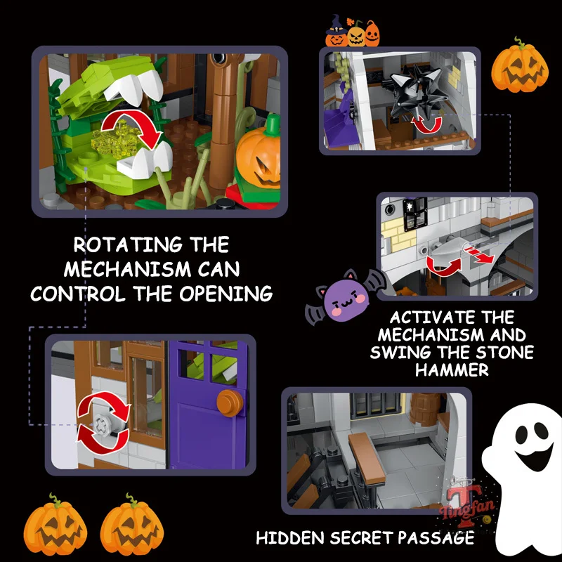 Blocs de construction de manoir mystique médiéval créatif, modèle MOC modulaire, vue sur la rue, jouet d'architecture, cadeaux pour adultes, 4190 pièces