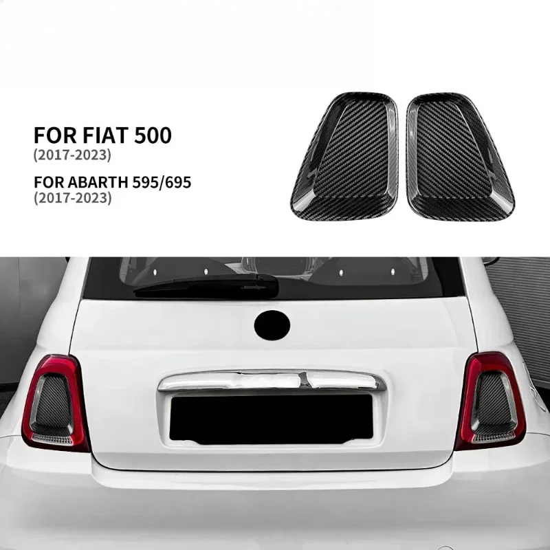 

For FIAT 500 ABARTH 595 695 Real Carbon Fiber Sticker 595C 17-2023 Rear Tail Light Cover Decoration Plate Modification BODY KIT