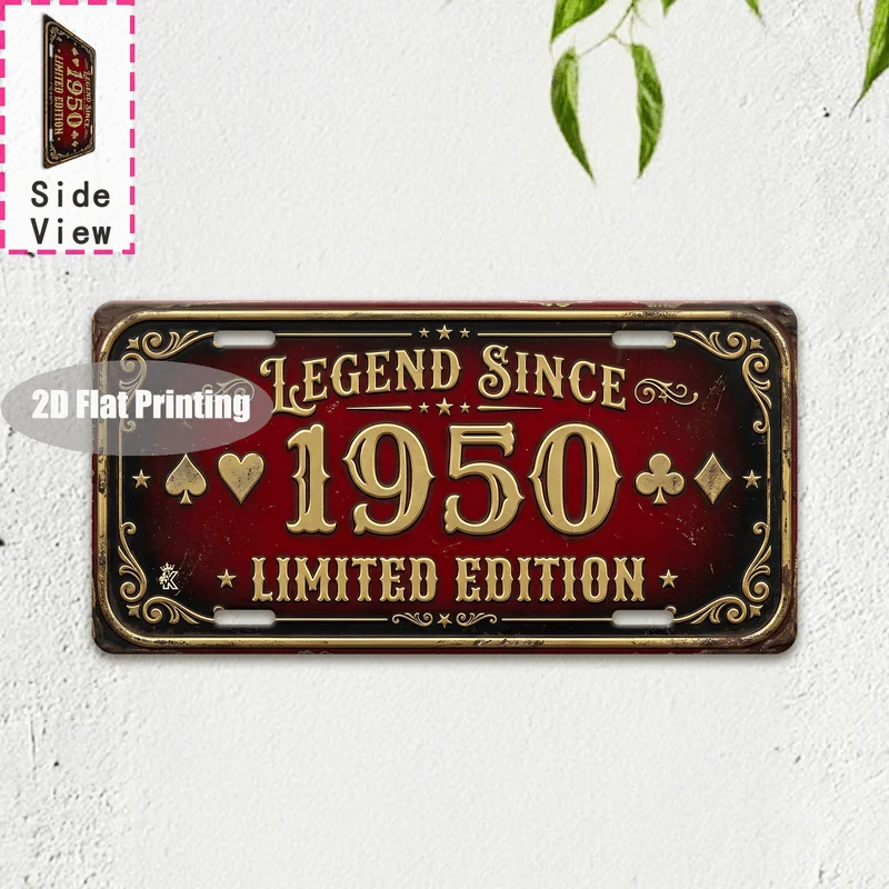 Tin Sign - Vintage Durable Metal Plaque Wall Decor, Home Office Bar Man Cave City Office Birth Year License Plate Wall Art