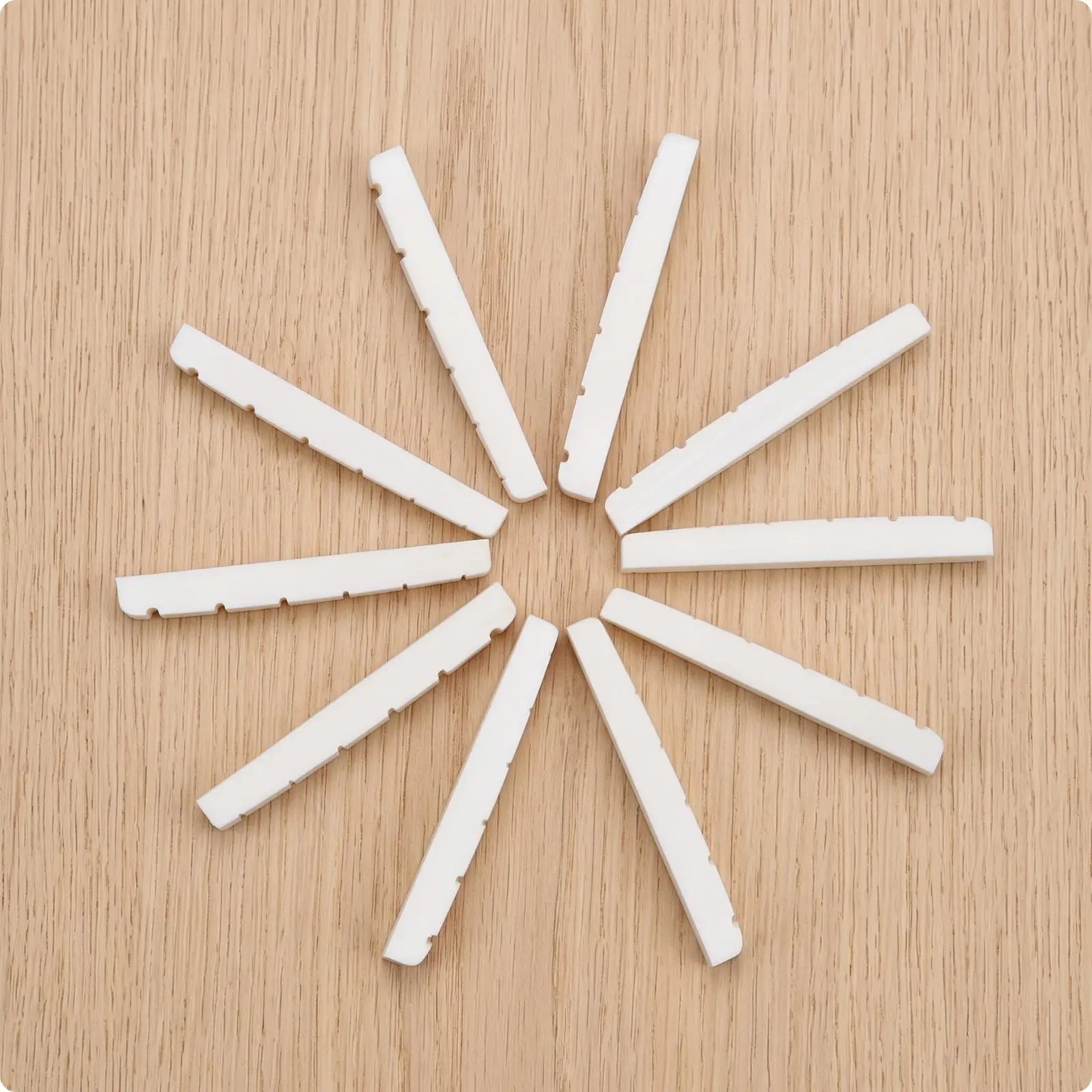 10 Pieces Guitar Nut with Pre-Cut Slots | Beige, Pre-Slotted Bone Nut, dense